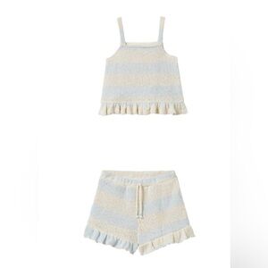 Zara girl crochet ruffle bottom tank top and short set